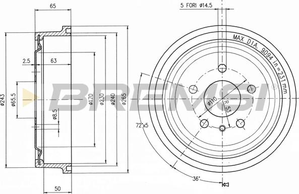 Bremsi CR5561 - Tamburo freno autozon.pro