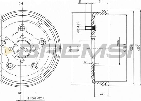 Bremsi CR5521 - Tamburo freno autozon.pro