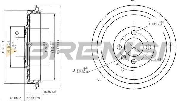 Bremsi CR5621 - Tamburo freno autozon.pro