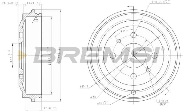 Bremsi CR5044 - Tamburo freno autozon.pro