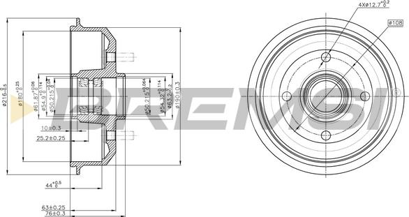 Bremsi CR5054 - Tamburo freno autozon.pro