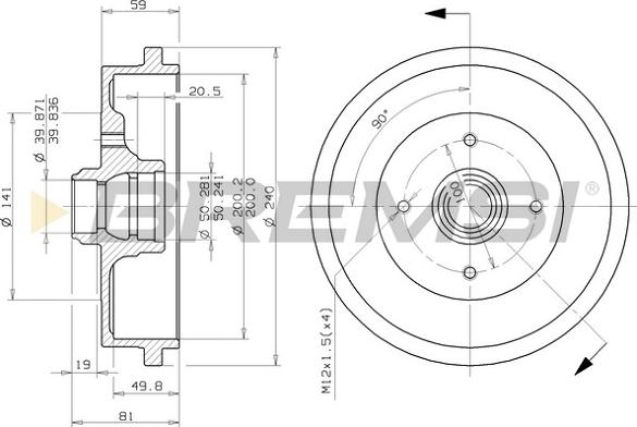 Bremsi CR5244 - Tamburo freno autozon.pro