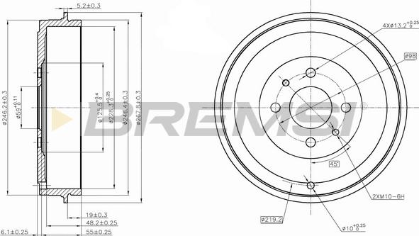 Bremsi CR5267 - Tamburo freno autozon.pro