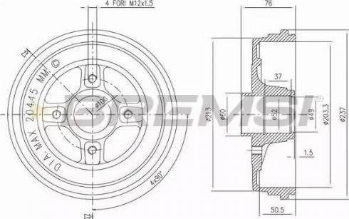 Bremsi DR5652 - Tamburo freno autozon.pro