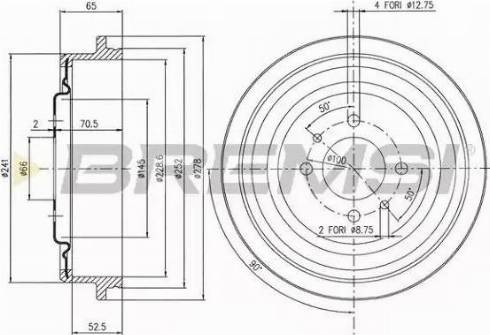 Bremsi DR5392 - Tamburo freno autozon.pro