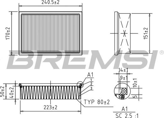 Bremsi FA0599 - Filtro aria autozon.pro