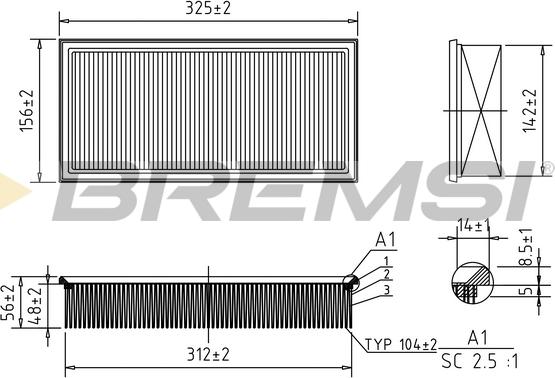 Bremsi FA0595 - Filtro aria autozon.pro