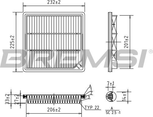 Bremsi FA0593 - Filtro aria autozon.pro