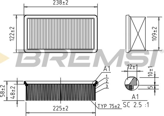 Bremsi FA0540 - Filtro aria autozon.pro