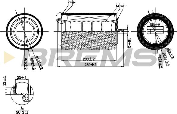 Bremsi FA0543 - Filtro aria autozon.pro