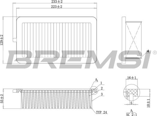 Bremsi FA0555 - Filtro aria autozon.pro