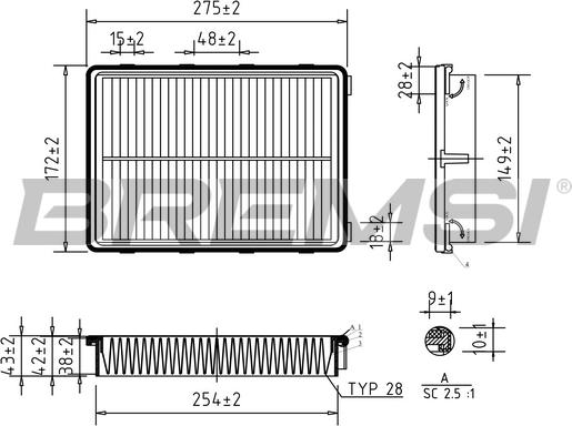 Bremsi FA0550 - Filtro aria autozon.pro