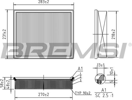 Bremsi FA0551 - Filtro aria autozon.pro