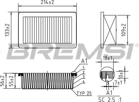 Bremsi FA0558 - Filtro aria autozon.pro