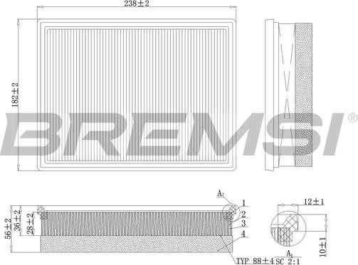 Bremsi FA0557 - Filtro aria autozon.pro