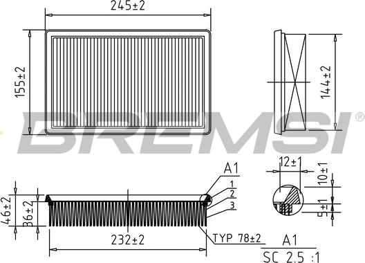 Bremsi FA0565 - Filtro aria autozon.pro