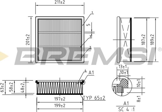 Bremsi FA0563 - Filtro aria autozon.pro