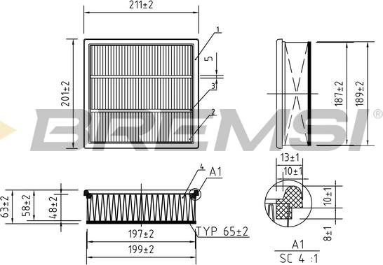 Bremsi FA0562 - Filtro aria autozon.pro