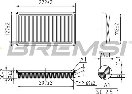 Bremsi FA0587 - Filtro aria autozon.pro