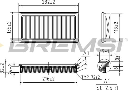 Bremsi FA0530 - Filtro aria autozon.pro