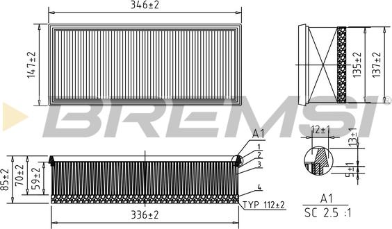 Bremsi FA0531 - Filtro aria autozon.pro