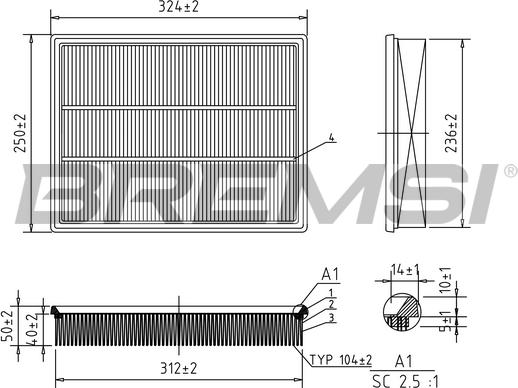 Bremsi FA0579 - Filtro aria autozon.pro