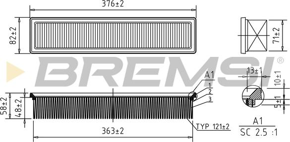 Bremsi FA0572 - Filtro aria autozon.pro