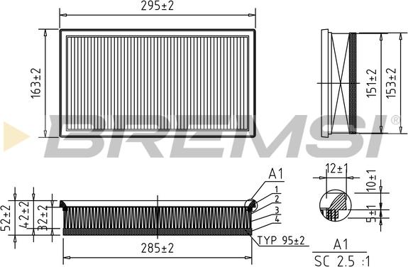 Bremsi FA0650 - Filtro aria autozon.pro