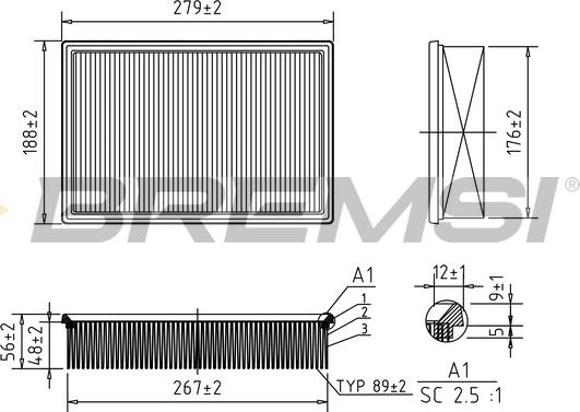 Bremsi FA0651 - Filtro aria autozon.pro