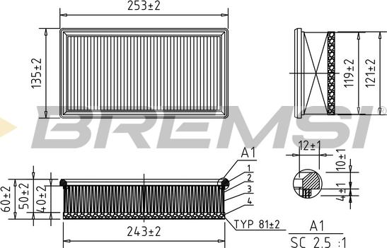 Bremsi FA0652 - Filtro aria autozon.pro