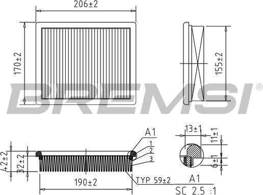 Bremsi FA0614 - Filtro aria autozon.pro