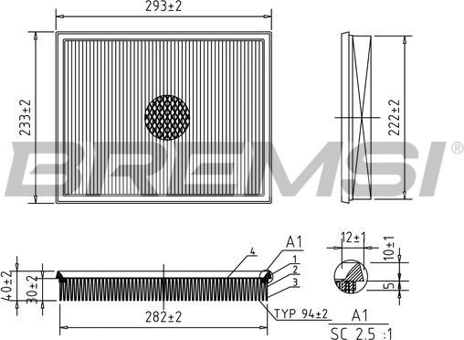 Bremsi FA0616 - Filtro aria autozon.pro