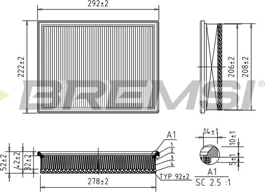 Bremsi FA0610 - Filtro aria autozon.pro