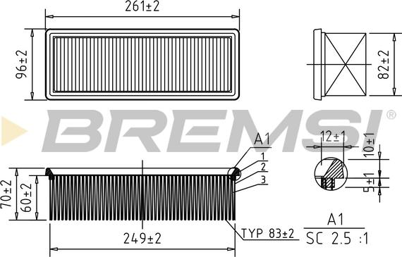 Bremsi FA0612 - Filtro aria autozon.pro