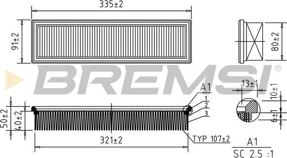 Bremsi FA0630 - Filtro aria autozon.pro