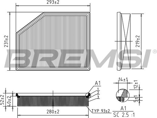 Bremsi FA0626 - Filtro aria autozon.pro