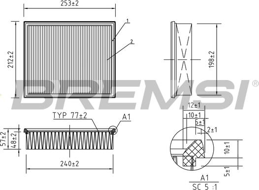 Bremsi FA0628 - Filtro aria autozon.pro