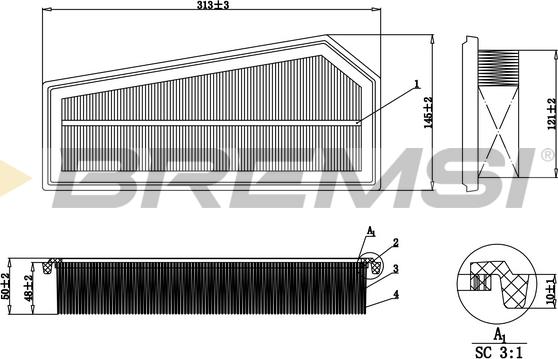 Bremsi FA0627 - Filtro aria autozon.pro