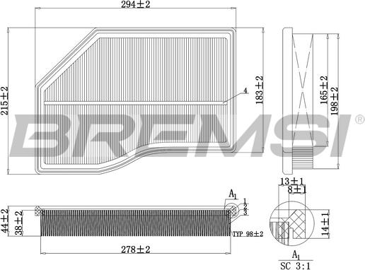 Bremsi FA0118 - Filtro aria autozon.pro