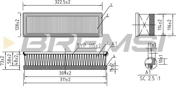 Bremsi FA0113 - Filtro aria autozon.pro