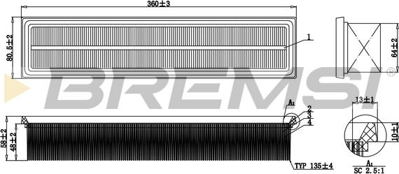 Bremsi FA0132 - Filtro aria autozon.pro