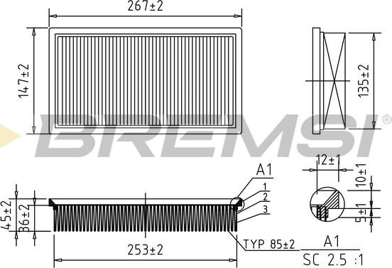 Bremsi FA0127 - Filtro aria autozon.pro