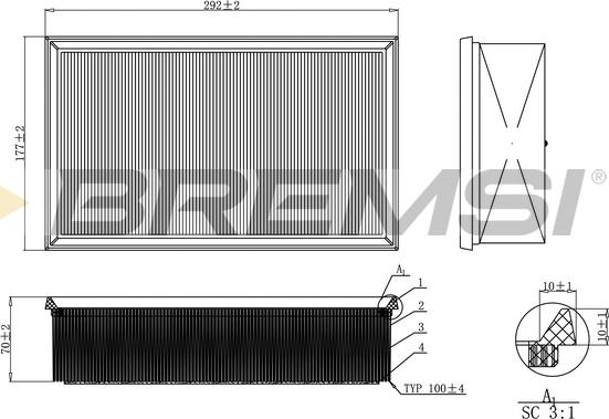 Bremsi FA0214 - Filtro aria autozon.pro