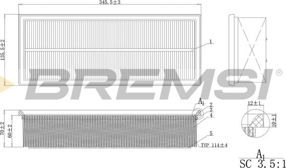 Bremsi FA0215 - Filtro aria autozon.pro