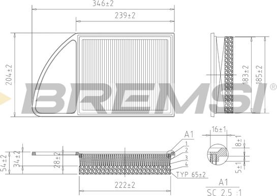 Bremsi FA0216 - Filtro aria autozon.pro