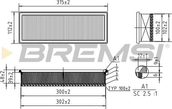 Bremsi FA0210 - Filtro aria autozon.pro