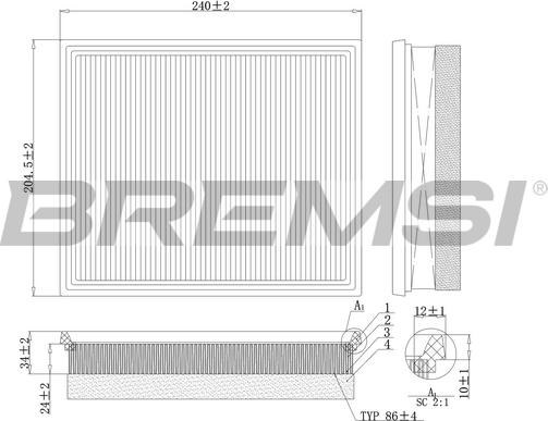 Bremsi FA0213 - Filtro aria autozon.pro