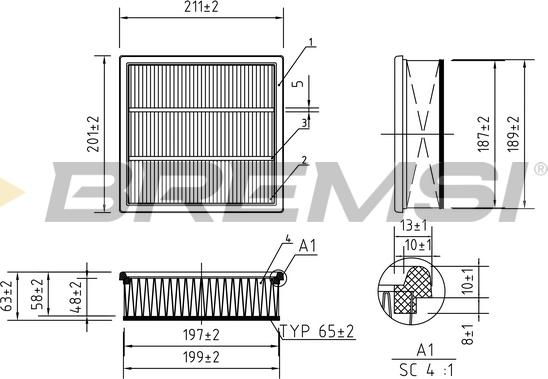 Bremsi FA0221 - Filtro aria autozon.pro