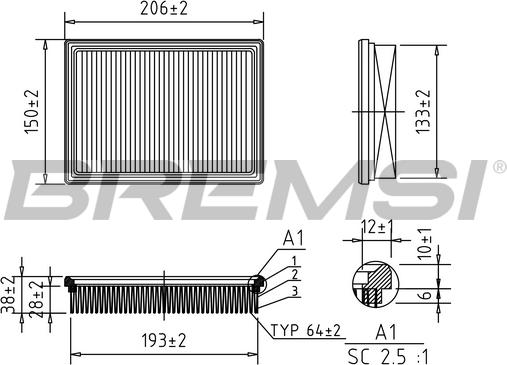 Bremsi FA1407 - Filtro aria autozon.pro