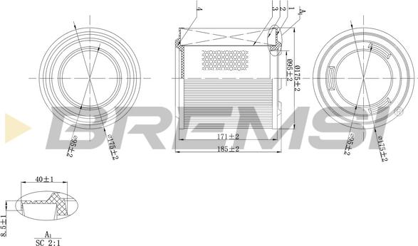 Bremsi FA1596 - Filtro aria autozon.pro